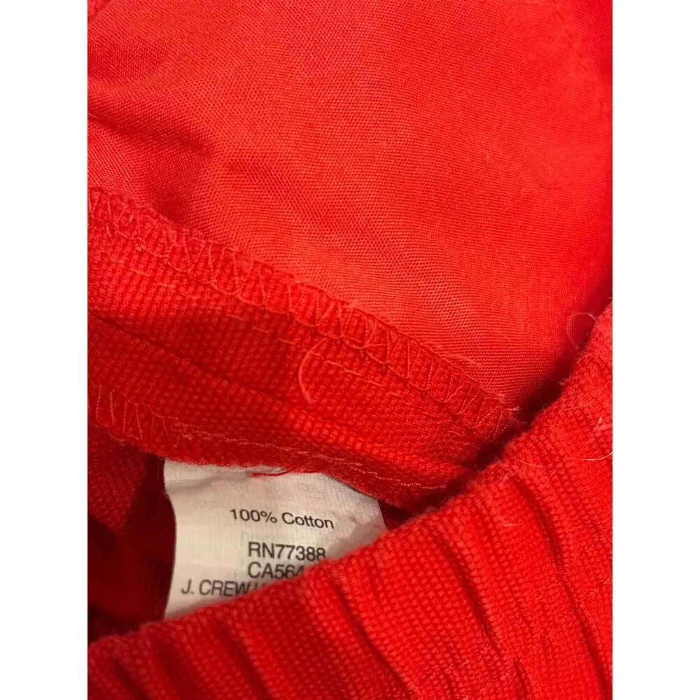 J. Crew Factory Bright Red Cotton-Linen Blend Shorts
